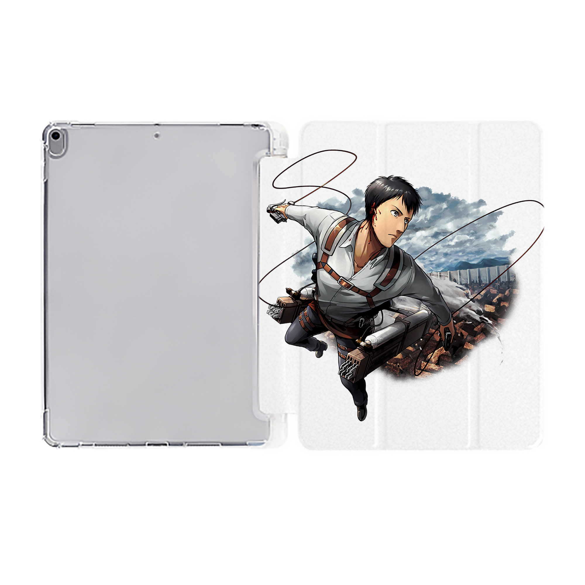 （画像用） 進撃の巨人 ベルトルト・フーバー Attack on Titan Bertholdt Hoover IPad ケース ペン収納付き 三つ折りスタンド PUレザー×シリコン 対応機種9.5/10.5/10.9インチ
